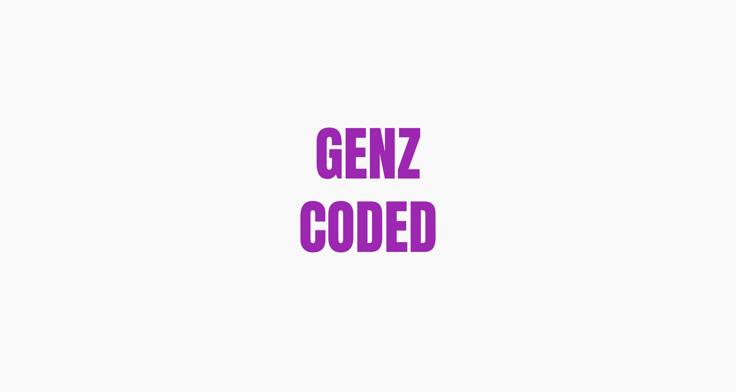 GenZ Coded title in bold uppercase on clean white — captures the sharp, meme-coded tone of this internet-born collection~IVAAHI